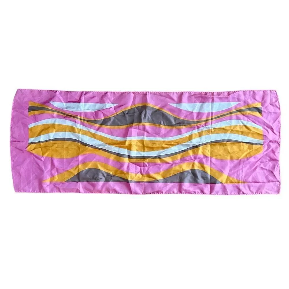 Vintage Japan Designer Scarf Pink Orange